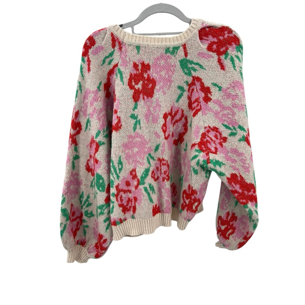 Saltwater LUXE Floral Crew Neck Sweater Beige